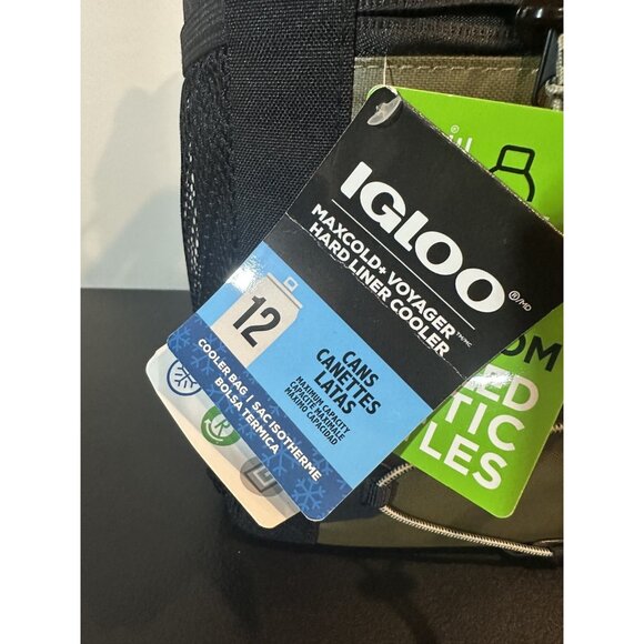 NWT Igloo Maxcold+ Voyager Hard Liner Cooler 12 cans-  Olive - Picture 2 of 13